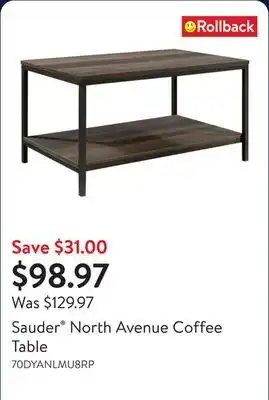 Walmart Sauder North Avenue Coffee Table offer