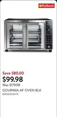 Walmart GOURMIA AF OVEN BLK offer