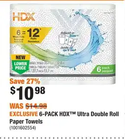 Home Depot EXCLUSIVE 6-PACK HDX Ultra Double Roll Paper Towels offer