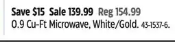 Canadian Tire 0.9 Cu-Ft Microwave, White/Gold offer