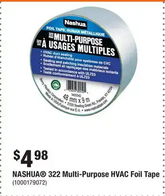 Home Depot NASHUA 322 Multi-Purpose HVAC Foil Tape offer