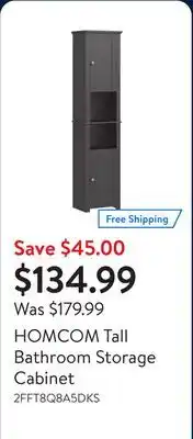 Walmart HOMCOM Tall Bathroom Storage Cabinet offer