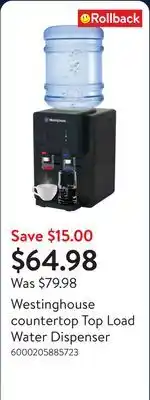 Walmart Westinghouse countertop Top Load Water Dispenser offer