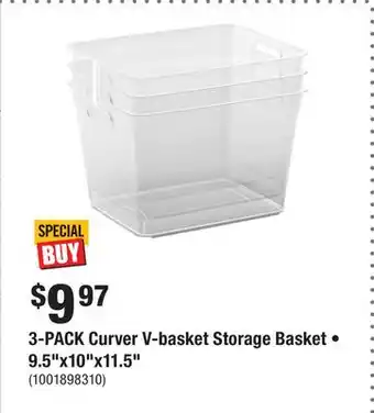 Home Depot 3-PACK Curver V-basket Storage Basket • 9.5x10x11.5 offer