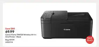 Staples Canon Pixma TR4720 Wireless All-In-One Printer - Black offer