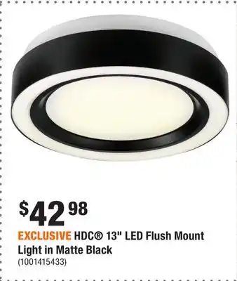 Home Depot EXCLUSIVE HDC 13 LED Flush Mount Light in Matte Black offer