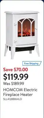 Walmart HOMCOM Electric Fireplace Heater offer