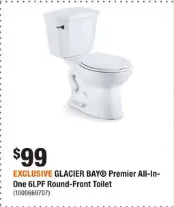 Home Depot EXCLUSIVE GLACIER BAY Premier All-In-One 6LPF Round-Front Toilet offer