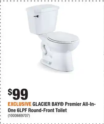 Home Depot EXCLUSIVE GLACIER BAY Premier All-In-One 6LPF Round-Front Toilet offer