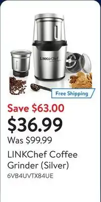 Walmart LINKChef Coffee Grinder (Silver) offer