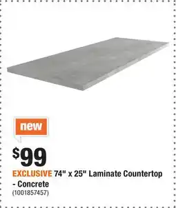 Home Depot EXCLUSIVE 74 x 25 Laminate Countertop - Concrete offer