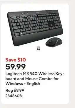 Staples Logitech MK540 Wireless Keyboard and Mouse Combo for Windows - English offer