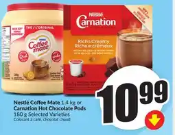 Chalo FreshCo Nestlé Coffee Mate 1.4 kg or Carnation Hot Chocolate Pods 180 g Selected Varieties offer