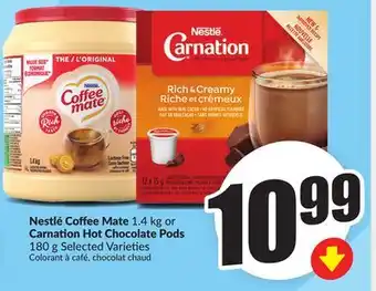 Chalo FreshCo Nestlé Coffee Mate 1.4 kg or Carnation Hot Chocolate Pods 180 g Selected Varieties offer