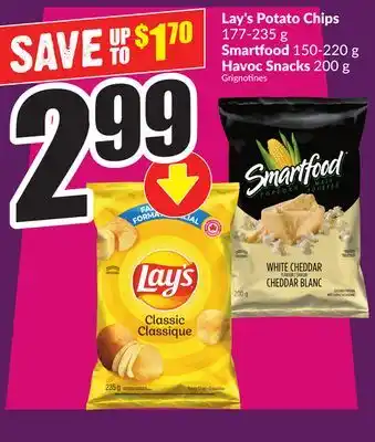 Chalo FreshCo Lay's Potato Chips 177-235 g Smartfood 150-220 g Havoc Snacks 200 g offer