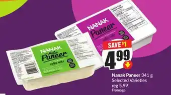 Chalo FreshCo Nanak Paneer 341 g Selected Varieties offer