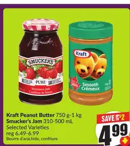 Chalo FreshCo Kraft Peanut Butter 750 g-1 kg Smucker's Jam 310-500 mL Selected Varieties offer