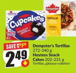 Chalo FreshCo Dempster's Tortillas 272-340g Hostess Snack Cakes 202-231g offer