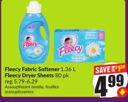 Chalo FreshCo Fleecy Fabric Softener 1.36 L Fleecy Dryer Sheets 80 pk offer