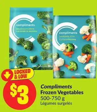 Chalo FreshCo Compliments Frozen Vegetables 500-750g offer