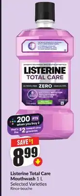 Chalo FreshCo Listerine Total Care Mouthwash 1 L Selected Varieties offer