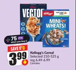 FreshCo Kellogg's Cereal Selected 210-525 g offer