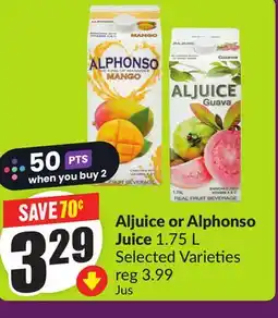 FreshCo Aljuice or Alphonso Juice 1.75 L Selected Varieties offer