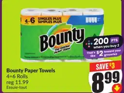 Chalo FreshCo Bounty Paper Towels 4 = 6 Rolls offer