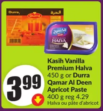 Chalo FreshCo Kasih Vanilla Premium Halva 450 g or Durra Qamar Al Deen Apricot Paste 400 g offer