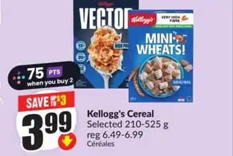 Chalo FreshCo Kellogg's Cereal Selected 210-525 g offer