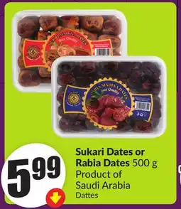 Chalo FreshCo Sukari Dates or Rabia Dates 500 g Product of Saudi Arabia offer