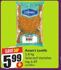 Chalo FreshCo Aman's Lentils 1.8 kg Selected Varieties offer