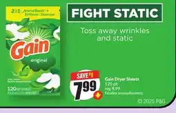 FreshCo Gain Dryer Sheets 120 pk offer