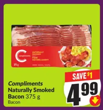 Chalo FreshCo Compliments Naturally Smoked Bacon 375 g offer