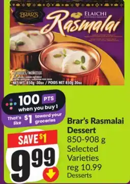 FreshCo Brar's Rasmalai Dessert 850-908 g Selected Varieties offer