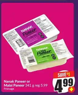 Chalo FreshCo Nanak Paneer or Malai Paneer 341 g offer