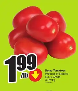 FreshCo Roma Tomatoes Product of Mexico No. 1 Grade 4.39/kg offer