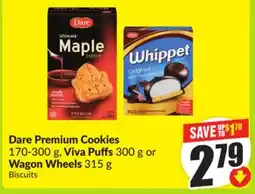 FreshCo Dare Premium Cookies 170-300 g, Viva Puffs 300 g or Wagon Wheels 315 g offer