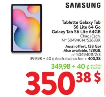 Walmart Samsung Galaxy Tab S6 Lite 64GB offer