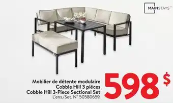 Walmart Cobble Hill 3-Piece Sectional Set offer