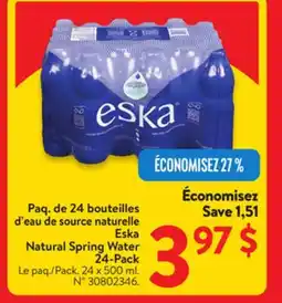 Walmart Eska Natural Spring Water 24-Pack offer