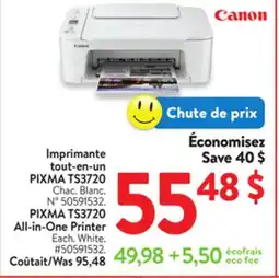 Walmart PIXMA TS3720 All-in-One Printer offer