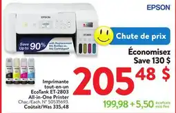 Walmart EcoTank ET-2803 All-in-One Printer offer