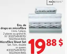 Walmart Mainstays Microfibre Sheet Set offer