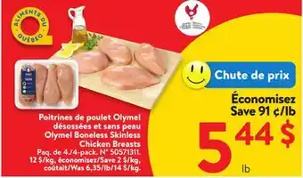 Walmart Olymel Boneless Skinless Chicken Breasts offer