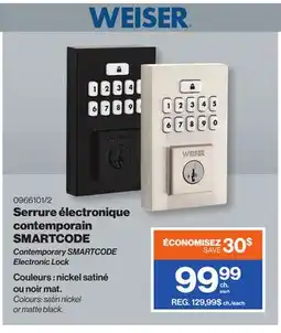 Patrick Morin Weiser Contemporary SMARTCODE Electronic Lock offer