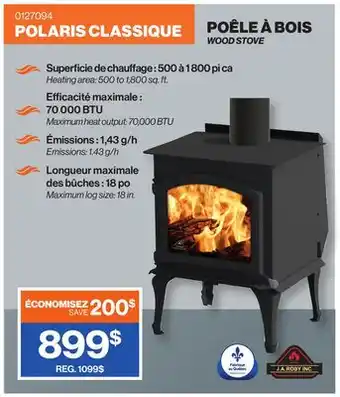 Patrick Morin POLARIS CLASSIQUE WOOD STOVE offer