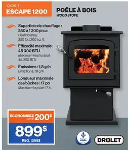 Patrick Morin ESCAPE 1200 WOOD STOVE offer