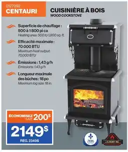 Patrick Morin CENTAURI WOOD COOKSTOVE offer