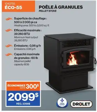 Patrick Morin ÉCO-55 PELLET STOVE offer